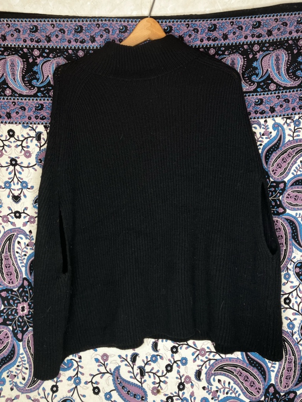 United colors of Benetton ribbed wool blend poncho OS